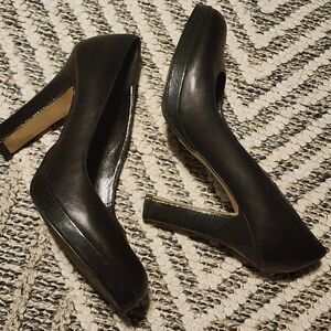 Cole Haan Black Heels Sleek Leather Design